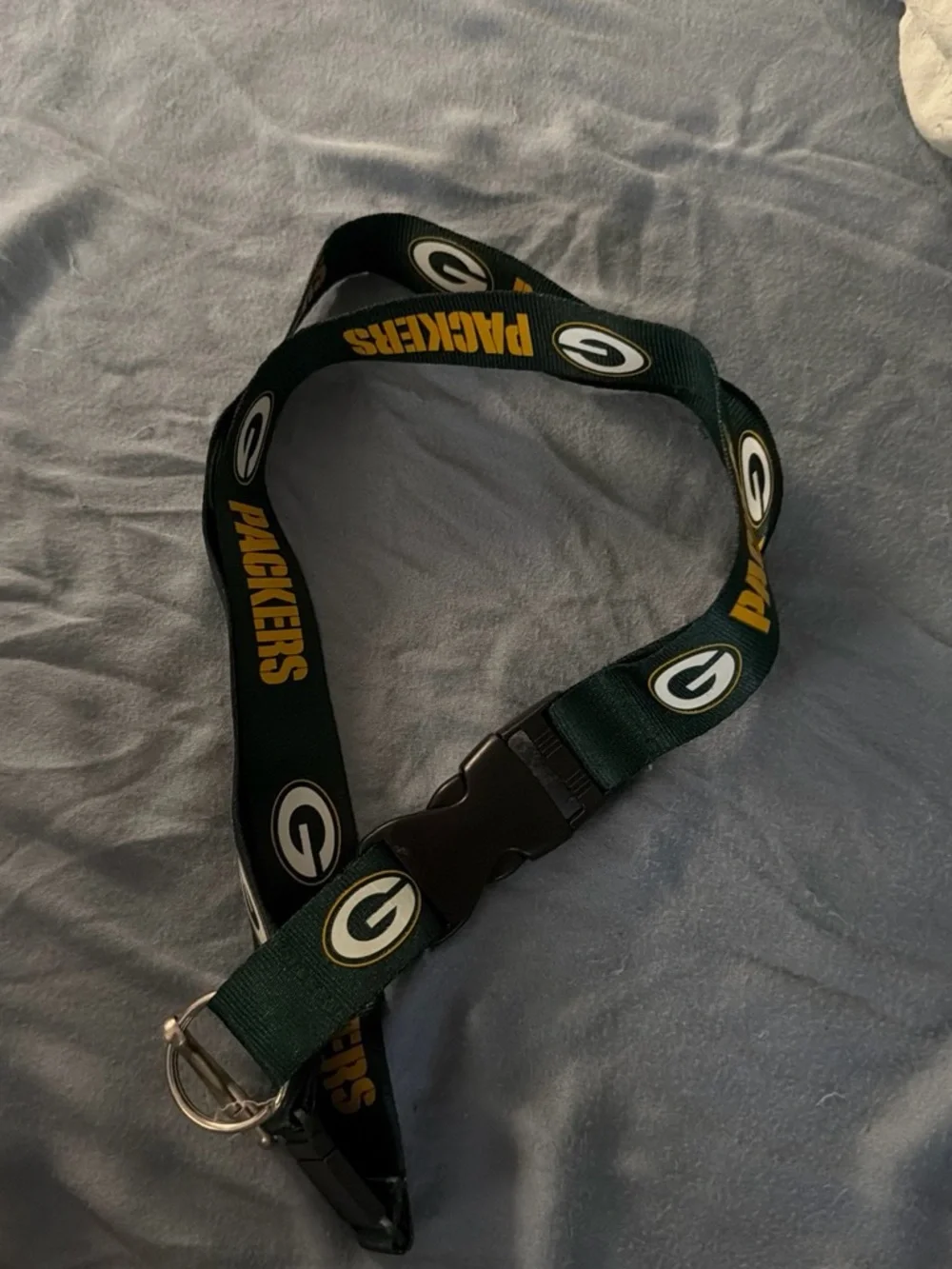 Green Packers Logo Lanyard with Quick-Release Buckle